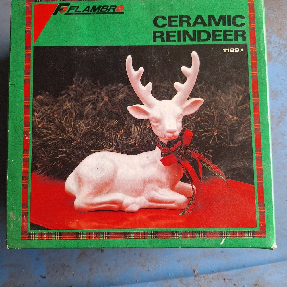 Ceramic Raindeer Christmas Ornament 🎄